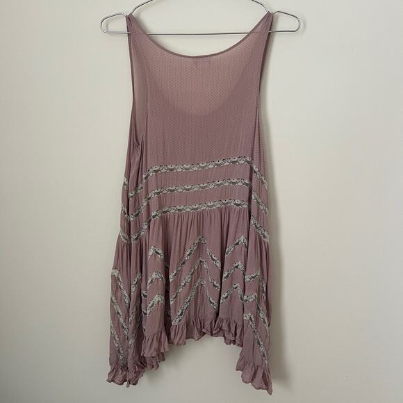 Free People Intimately Trapeze Mini Dress in Misty Combo Pink Size XS - Picture 4 of 11